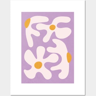 Abstract Flowers Lilac Posters and Art